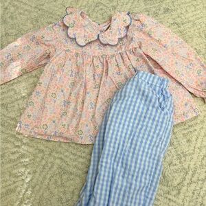 Floral Pink and Blue Kids Matching Set
